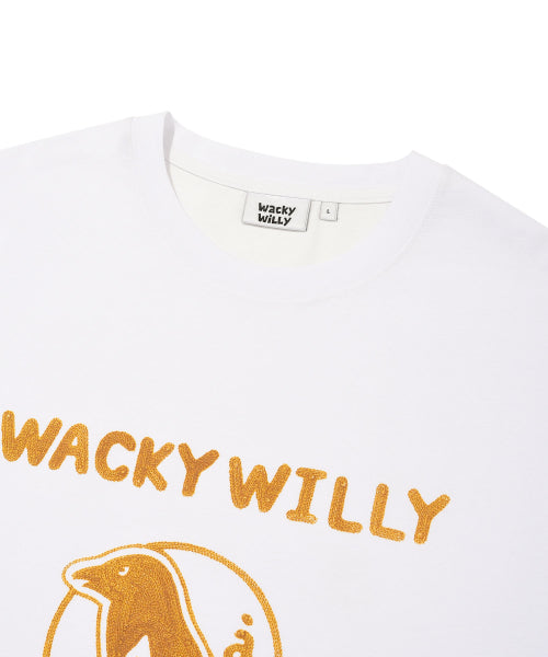 typo bird graphic short-sleeved T-shirt white