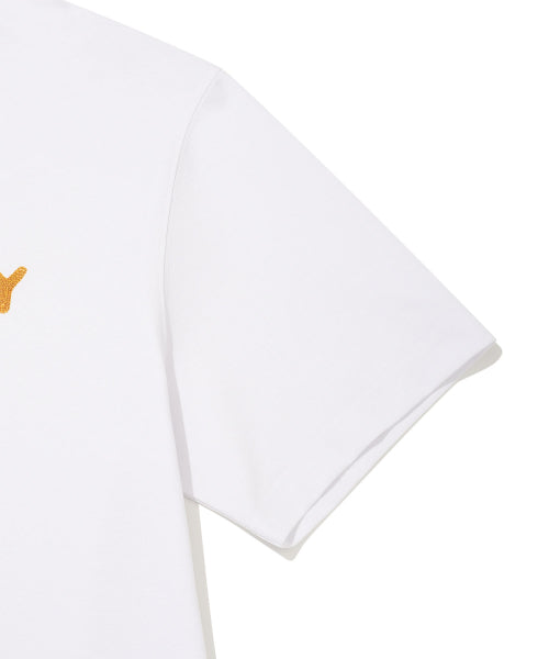 typo bird graphic short-sleeved T-shirt white