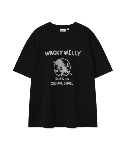 typo bird graphic short-sleeved T-shirt black