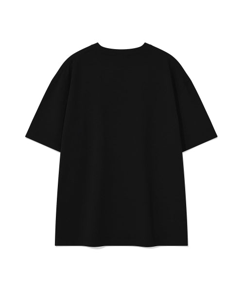 typo bird graphic short-sleeved T-shirt black