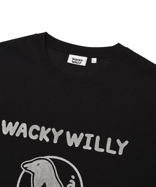 typo bird graphic short-sleeved T-shirt black