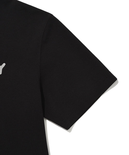 typo bird graphic short-sleeved T-shirt black