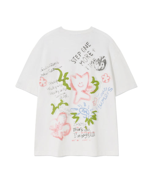 Kiki Graffiti Short-Sleeved T-Shirt White