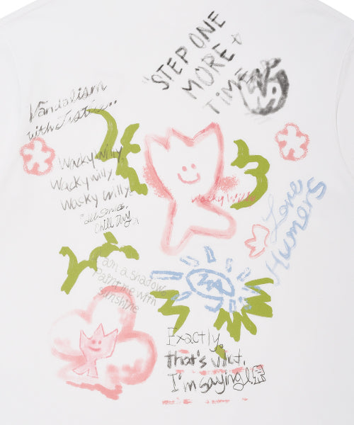 Kiki Graffiti Short-Sleeved T-Shirt White
