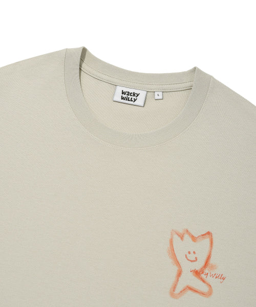 Kiki Graffiti Short-Sleeved T-Shirt Light Gray