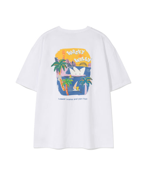 Kiki Ocean Graphic Short Sleeve T-shirt White