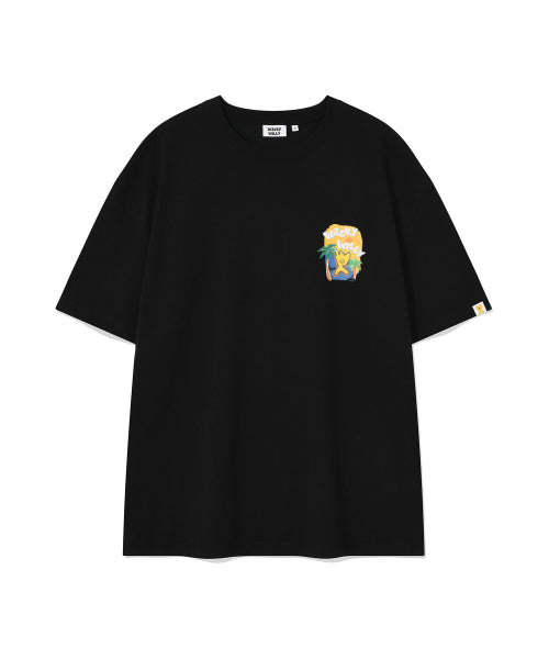Kiki Ocean Graphic Short Sleeve T-Shirt Black
