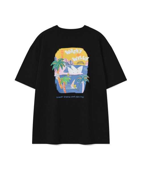Kiki Ocean Graphic Short Sleeve T-Shirt Black
