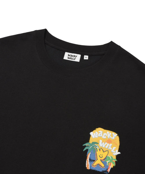 Kiki Ocean Graphic Short Sleeve T-Shirt Black