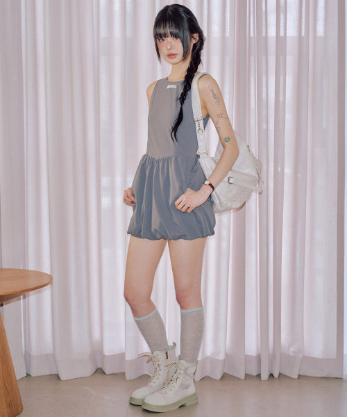 Vegan Leather Buckle Shoulder Bag [IVORY]
