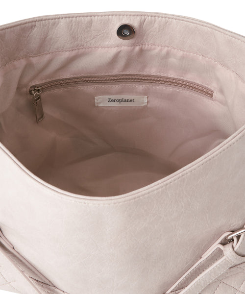 Vegan Leather Buckle Shoulder Bag [IVORY]