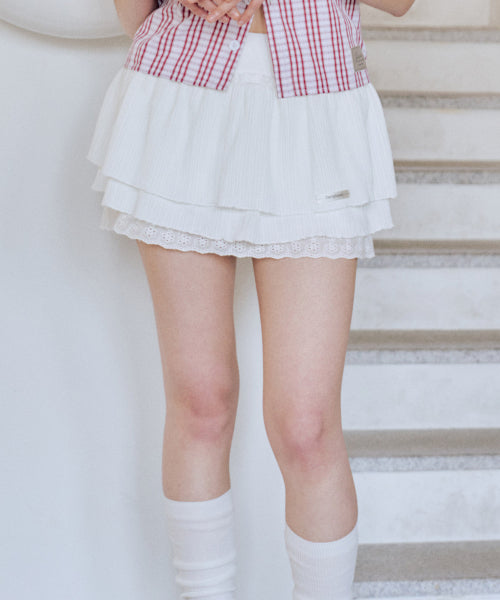 Rayon Summer Tutu Skirt Pants [WHITE]