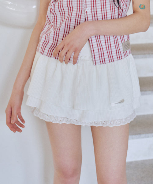 Rayon Summer Tutu Skirt Pants [WHITE]