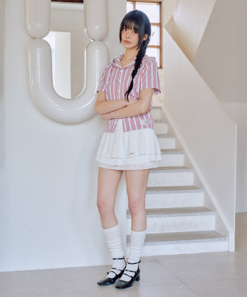 Rayon Summer Tutu Skirt Pants [WHITE]