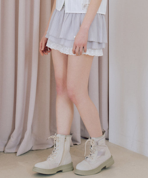 Rayon Summer Tutu Skirt Pants [GREY]