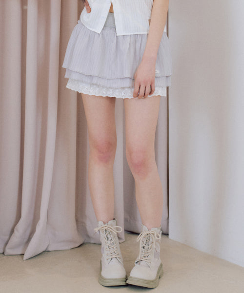 Rayon Summer Tutu Skirt Pants [GREY]