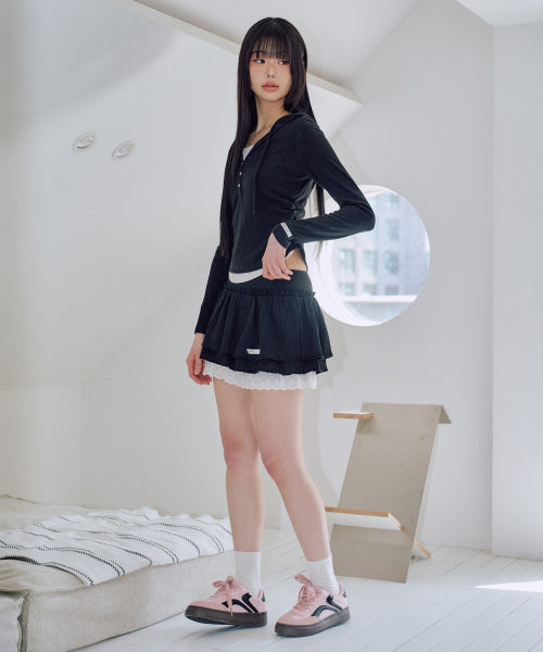 Rayon Summer Tutu Skirt Pants [BLACK]
