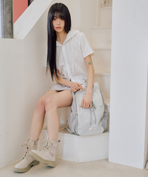 Julie Half Hooded Shirt [WHITE]