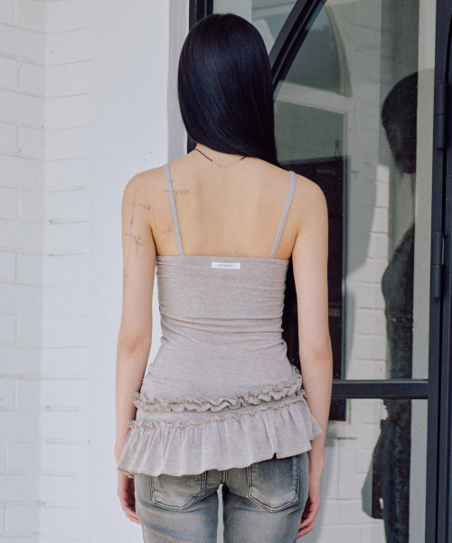 Cynthia Frill Sleeveless Set [GREY]