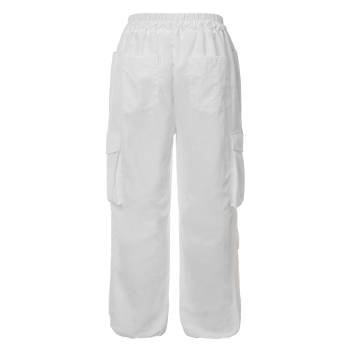 Shirring Parachute Pants (white)