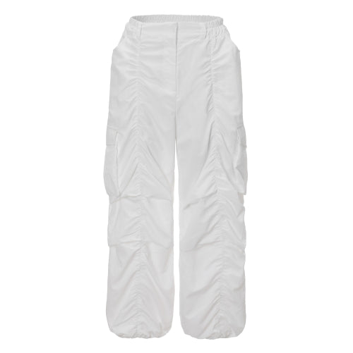 Shirring Parachute Pants (white)