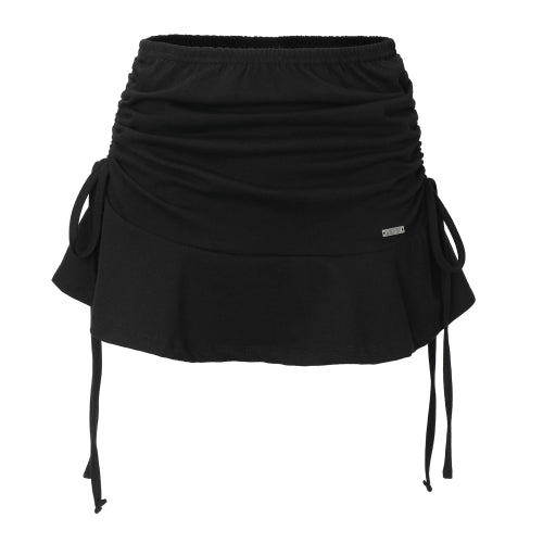 Ribbon Shirring Skirt (black)