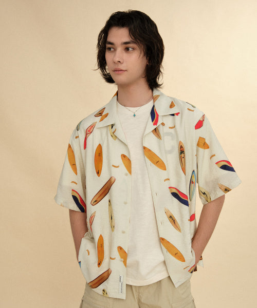 SURFING BOARD HAWAIIAN HALF SHIRTS