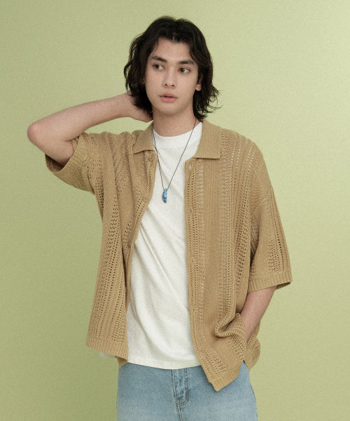 CROCHET HALF KNIT SHIRTS