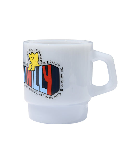 Kiki Graphic Milk Glass Blue