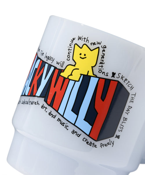 Kiki Graphic Milk Glass Blue