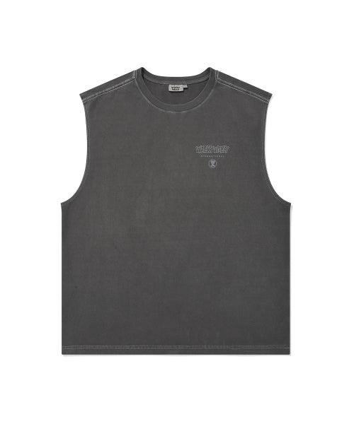 Summer Print Sleeveless T-shirt Charcoal