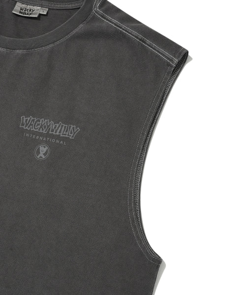 Summer Print Sleeveless T-shirt Charcoal