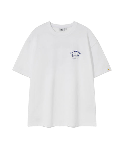 Beach Graphic Vacation Short-Sleeved T-shirt White