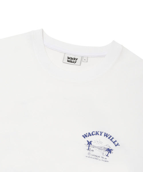 Beach Graphic Vacation Short-Sleeved T-shirt White