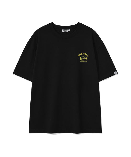 Beach Graphic Vacation Short-sleeved T-shirt Black