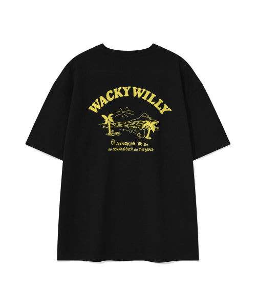 Beach Graphic Vacation Short-sleeved T-shirt Black