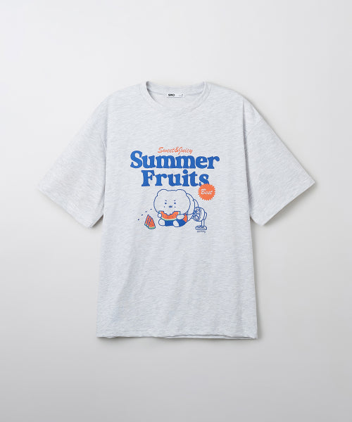 [Crushed Bear] Crusted Short-Sleeved T-shirt (LIGHT MELANCE GRAY)_SPRLF37U02