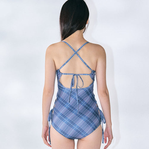 Checkered Monokini [NAVY]