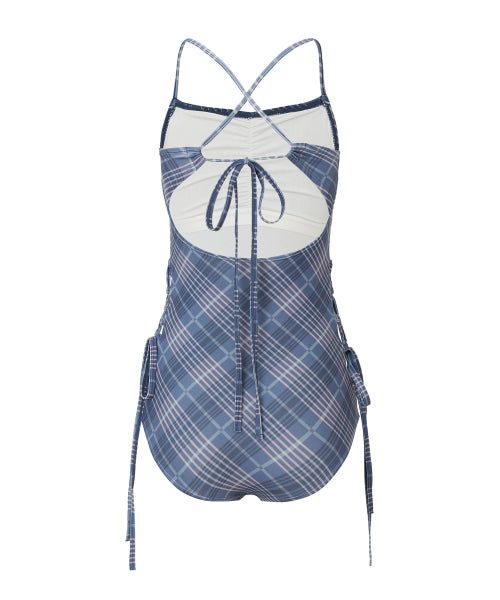 Checkered Monokini [NAVY]