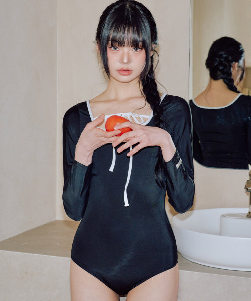 Square Ribbon Monokini [BALCK]