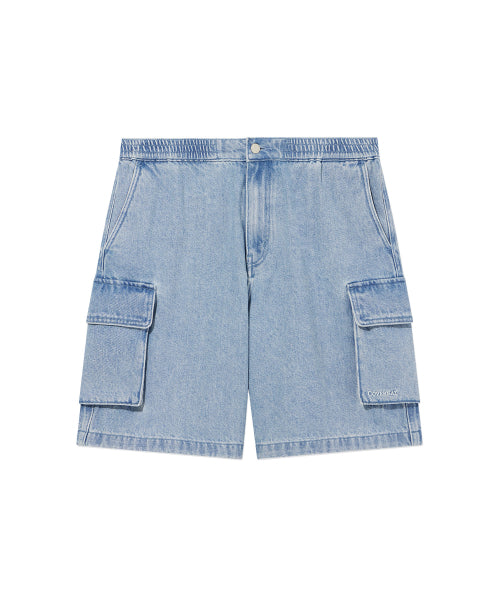 Denim cargo shorts light blue