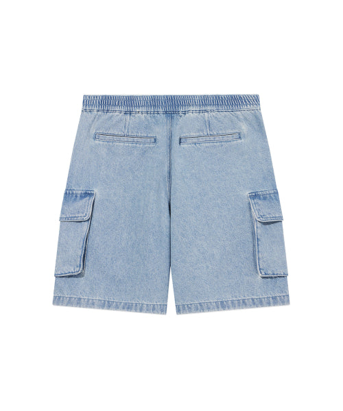 Denim cargo shorts light blue