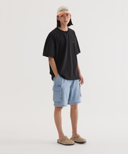 Denim cargo shorts light blue