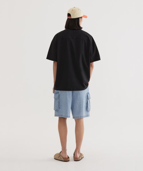 Denim cargo shorts light blue