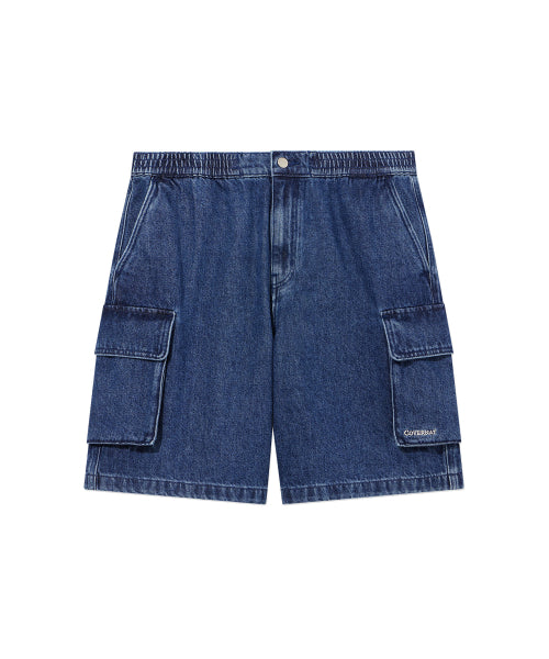 denim cargo shorts blue