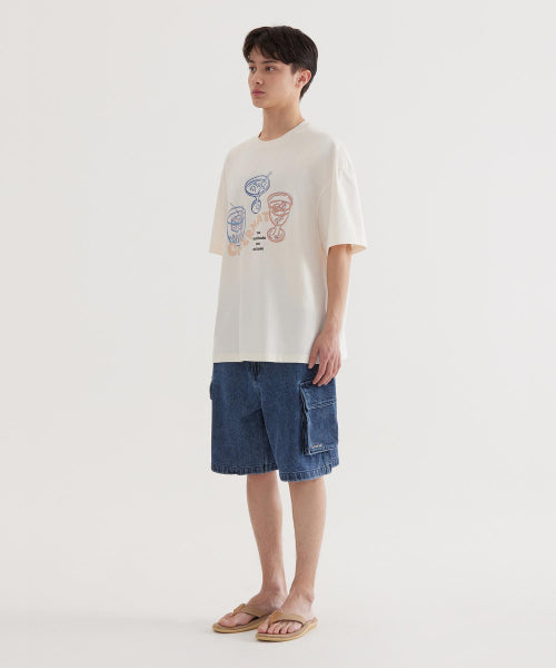 denim cargo shorts blue
