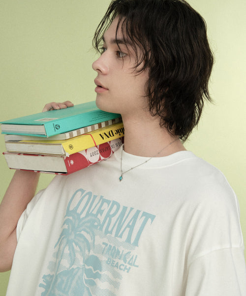 Cool Cotton Sunset Tropical Graphic T-shirt White