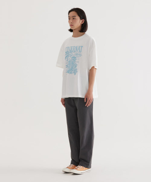 Cool Cotton Sunset Tropical Graphic T-shirt White