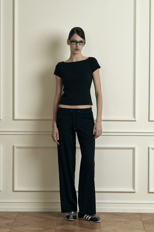 plain leggings straight pants black