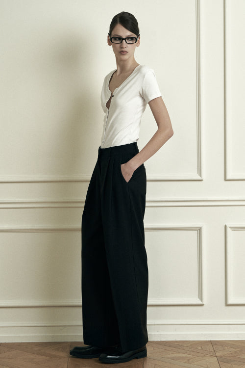 Plain V-neck Short Sleeve Cardigan White